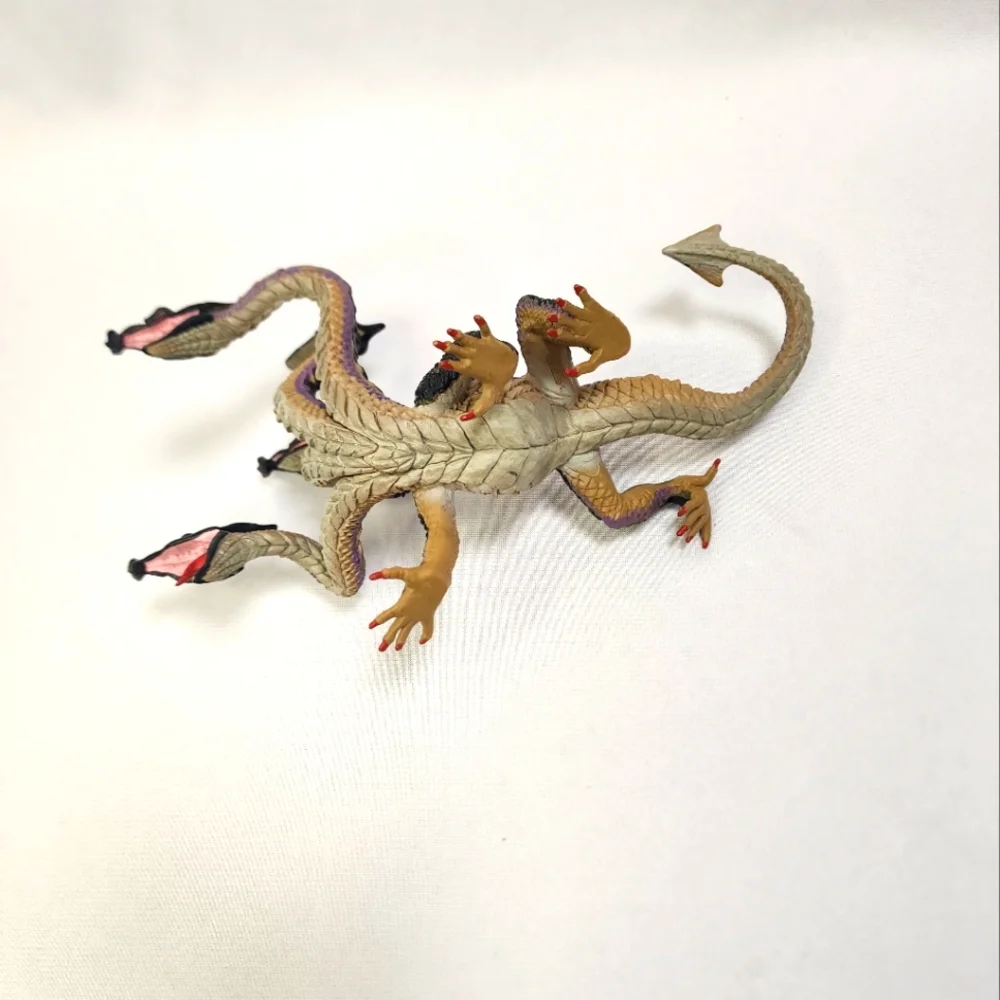 Hydra Multi-Headed Dragon Figurine Black and Tan